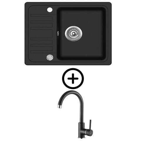 Helika Notus SQ102-W black metallic sudoper + SHR J crna slavina