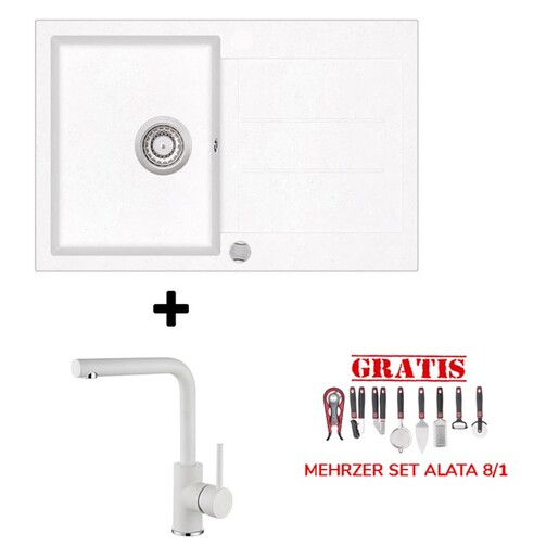 Helika Tesa SQT101-W alba sudoper + SHR L bijela slavina