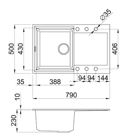 Elleci Easy 300 Bianco Antico sudoper