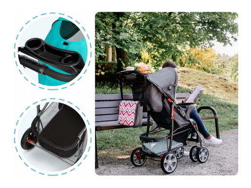 Lionelo dječja kolica EMMA PLUS tirkiz + torba za mamu