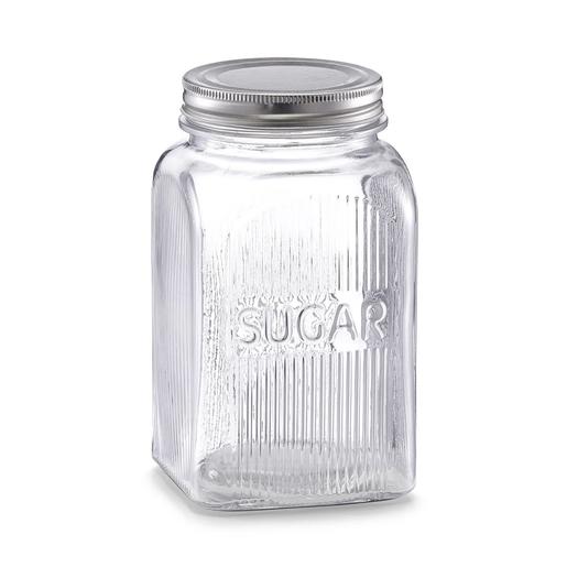 ZELLER staklenka "Sugar", 1150 ml, staklo i metal 19506