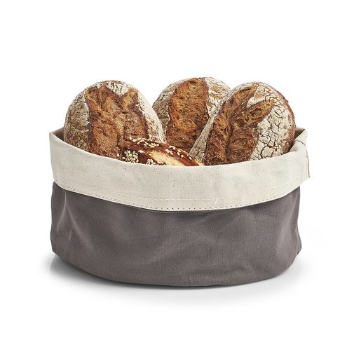 ZELLER platnena košara za kruh 20x12 cm, antracit-bež 18002