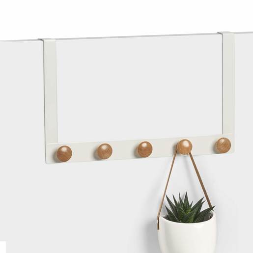 ZELLER vješalica za odjeću za vrata, metal/drvo 41x5x25 cm 13814