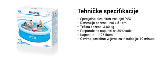 BESTWAY bazen - 198 x 51 cm