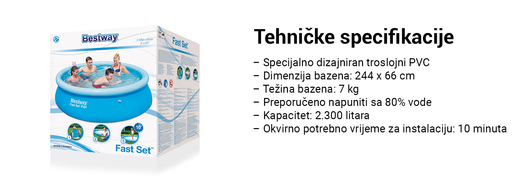BESTWAY bazen - 244 x 66 cm