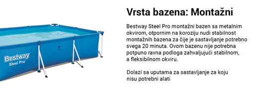 BESTWAY montažni bazen (300 x 201 x 66 cm)