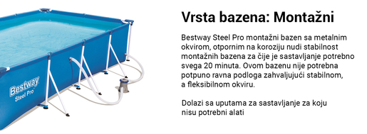 BESTWAY montažni bazen s filtar pumpom (400 x 211 x 81 cm)