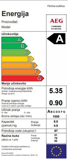 AEG perilica sušilica rublja L7WBG68W_oštećena_TPNJ