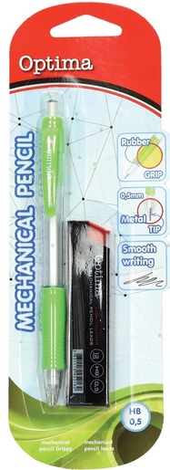 Tehnika olovka 0,5 OPTIMA Grippy sort boja + mine 0,5, zelena