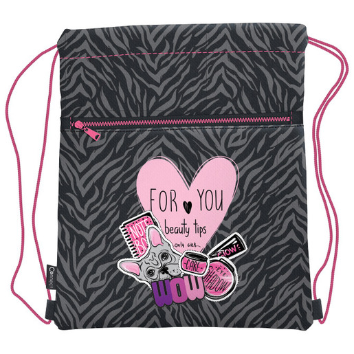 Vrećica za tjelesni, Connect,  Beauty Tips, sivo-roza,