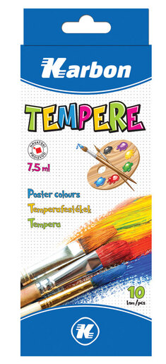 Tempera 7,5ml KARBON, 10 boja