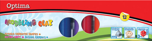 Plastelin, OPTIMA, 200 g, 10 boja