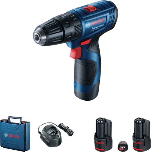 Bosch Professional akumulatorska udarna bušilica-izvijač GSB 120-LI (2 x 2,0 Ah + GAL 1210 CV, kovčegu)