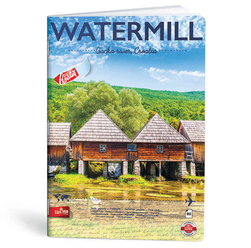 Bilježnica POST CARD, A4, linije, meki uvez Lipa Mill