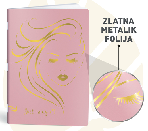 Bilježnica GOLD ROSE, A4, kvadratići, meki uvez Lipa Mill