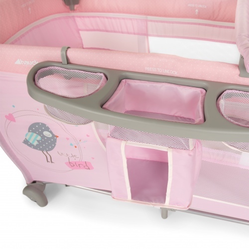 Hauck sklopivi krevetić Baby Center birdie grey, oštećeno