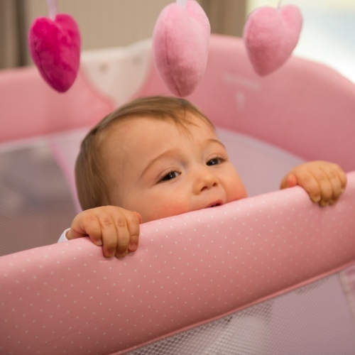 Hauck sklopivi krevetić Baby Center birdie grey, oštećeno