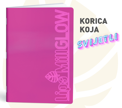 Bilježnica GLOW, A4, linije, meki uvez Lipa Mill