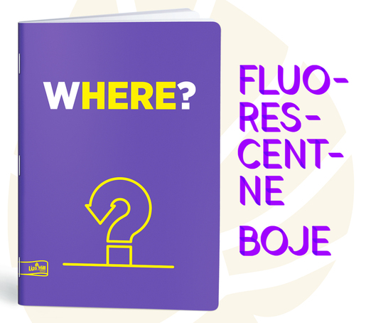 Bilježnica FLUO, A4, kvadratići, meki uvez Lipa Mill