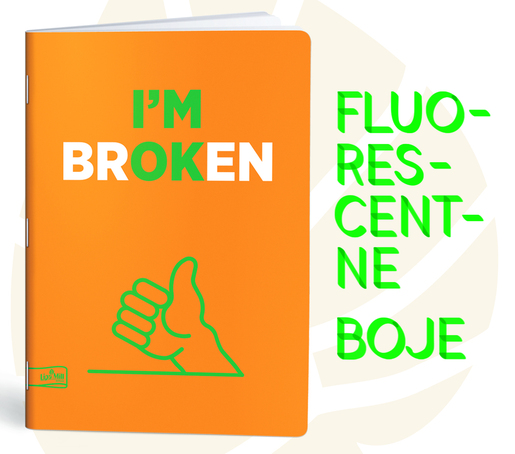 Bilježnica FLUO, A4, kvadratići, meki uvez Lipa Mill