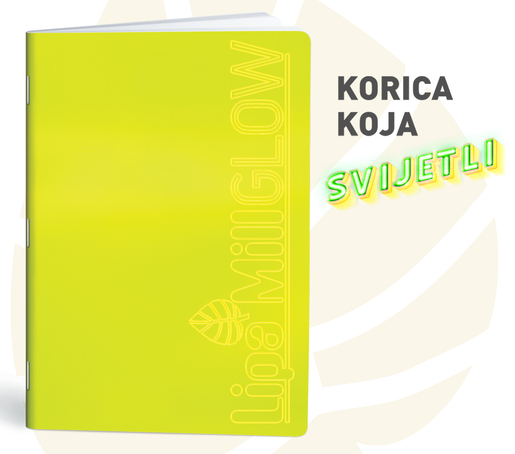 Bilježnica GLOW, A4, linije, meki uvez Lipa Mill