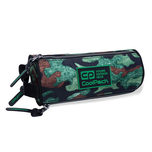 Prazna pernica s tri pretinca Omni Camo Fusio Green