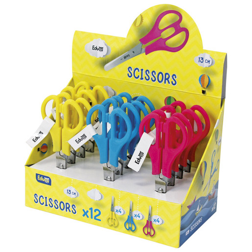 Škare školske oble 13cm roze