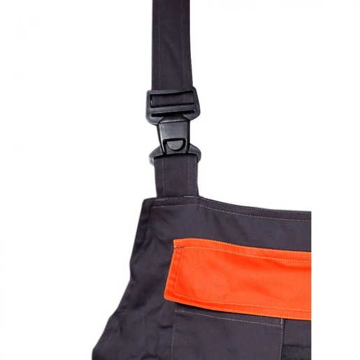 PROLINE hlače s naramenicama grafit-narančaste M(50) L4060350