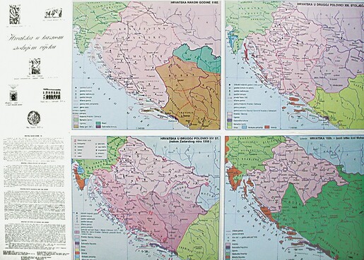 HRVATSKA U KASNOM SREDNJEM VIJEKU, priručna karta (presavijena)