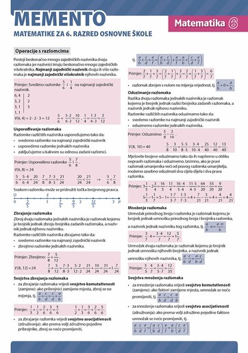 MEMENTO MATEMATIKE, 6. razred osnovne škole