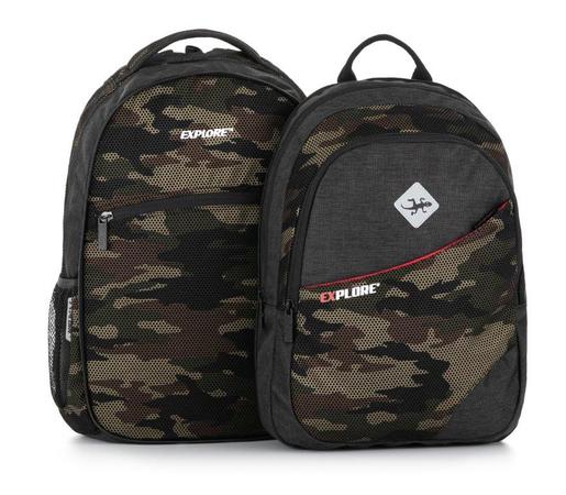 Školski ruksak ergonomski Explore 2U1 MESH CAMOFLAGE