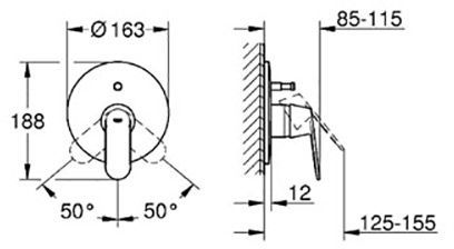 GROHE EUROSMART COSMOPOLITAN 19382 gornji dio za kadu