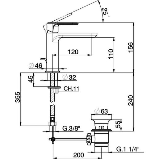 CISAL LINEAVIVA LV00051040 slavina za umivaonik klasične dimenzije, mat crna