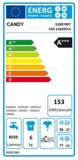 Candy perilica rublja CS3 1162D3-S*RASPRODAJA_ambalaža_TPNJ