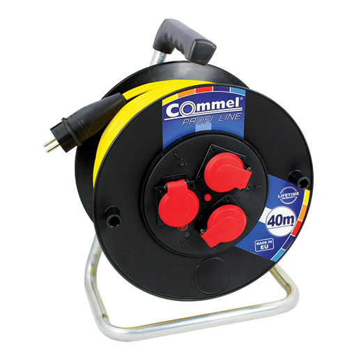 COMMEL kabelska motalica na PVC bubnju 280 mm, AT N07V3V3-F 3G1,5 / 25 m