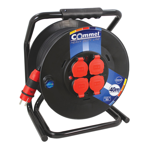 COMMEL kabelska motalica na PVC bubnju 300 mm, H07RN-F 3G1,5 / 30 m