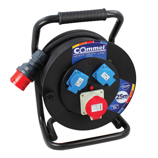 COMMEL kabelska motalica na PVC bubnju 280 mm, H07RN-F 5G2,5 / 25 m