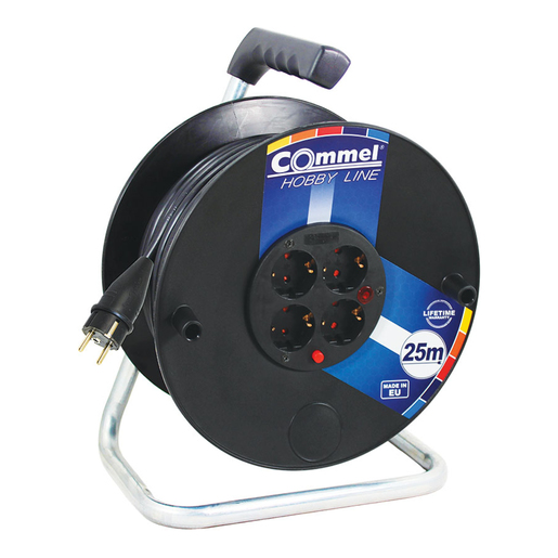 COMMEL kabelska motalica na PVC bubnju 280 mm, H05RR-F 3G2,5 / 40 m