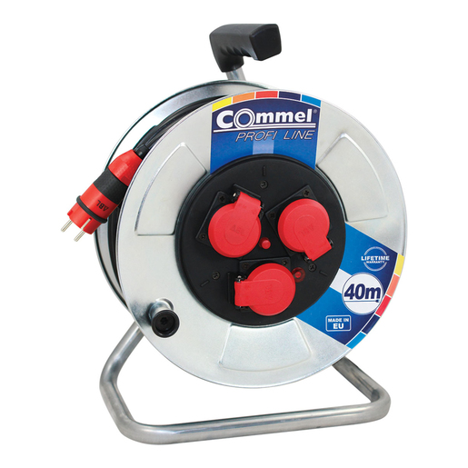 COMMEL kabelska motalica na metalnom bubnju 280 mm, H05RR-F 3G2,5 / 40 m