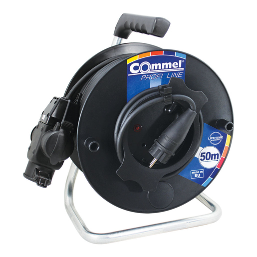 COMMEL kabelska motalica na PVC bubnju 280 mm, H05RR-F 3G1,5 / 25 m