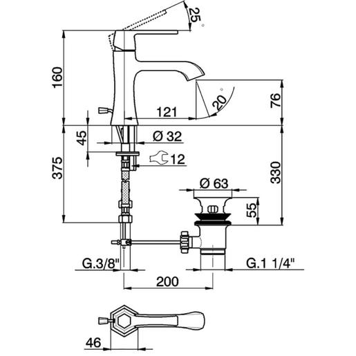 CISAL CHERIE CH0005146T slavina za umivaonik, krom