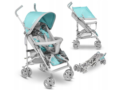 Lionelo dječja kolica ELIA tirkiz + zaštita od kiše, komaraca, prekrivač za noge