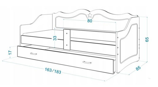 Dječji tapicirani krevet LILI EXCLUSIVE 180*80 cm - rozi