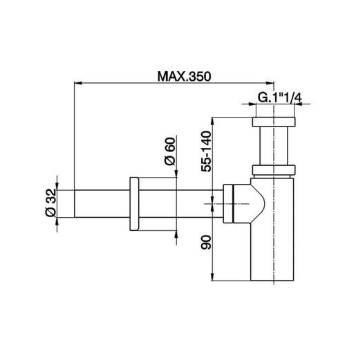 CISAL COMPLEMENTI sifon za umivaonik, mat crni