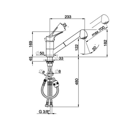 CISAL MITO3 M300257021 izvlačna slavina za sudoper