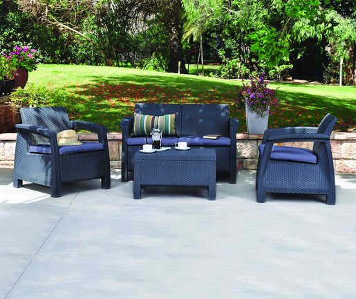 ALLIBERT garnitura ratan CORFU, 4/1 - Siva*rasprodaja_ambalaža_TPNJ