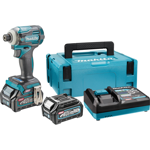 MAKITA akumulatorski udarni odvijač XGT TD001GD201 (40Vmax, Li-ion, 2x4Ah) brushless motor
