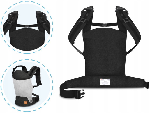 Lionelo dječja nosilica - klokanica MARGAREET crno-siva