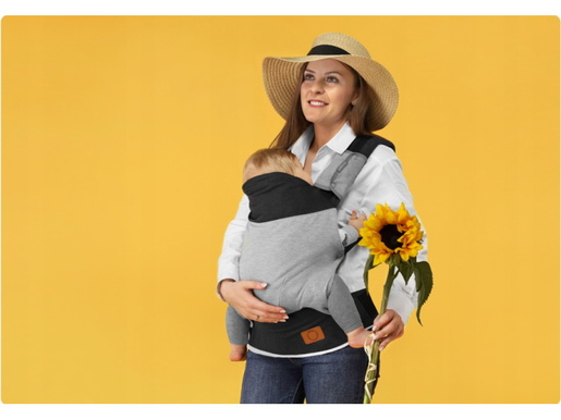 Lionelo dječja nosilica - klokanica MARGAREET crno-siva