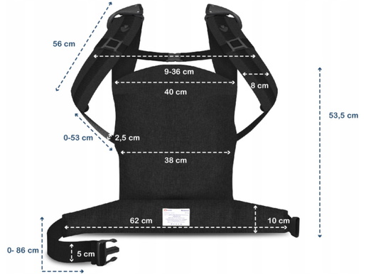 Lionelo dječja nosilica - klokanica MARGAREET crno-siva